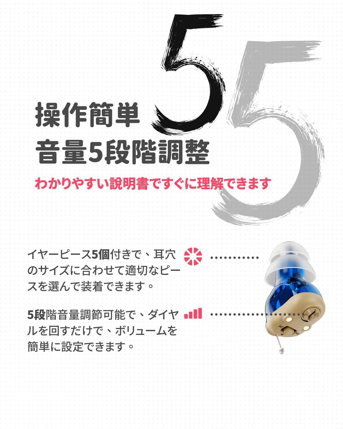 新品 会話のしやすさ 両耳装用 集音器 音声拡張器 耳穴式 左右両用