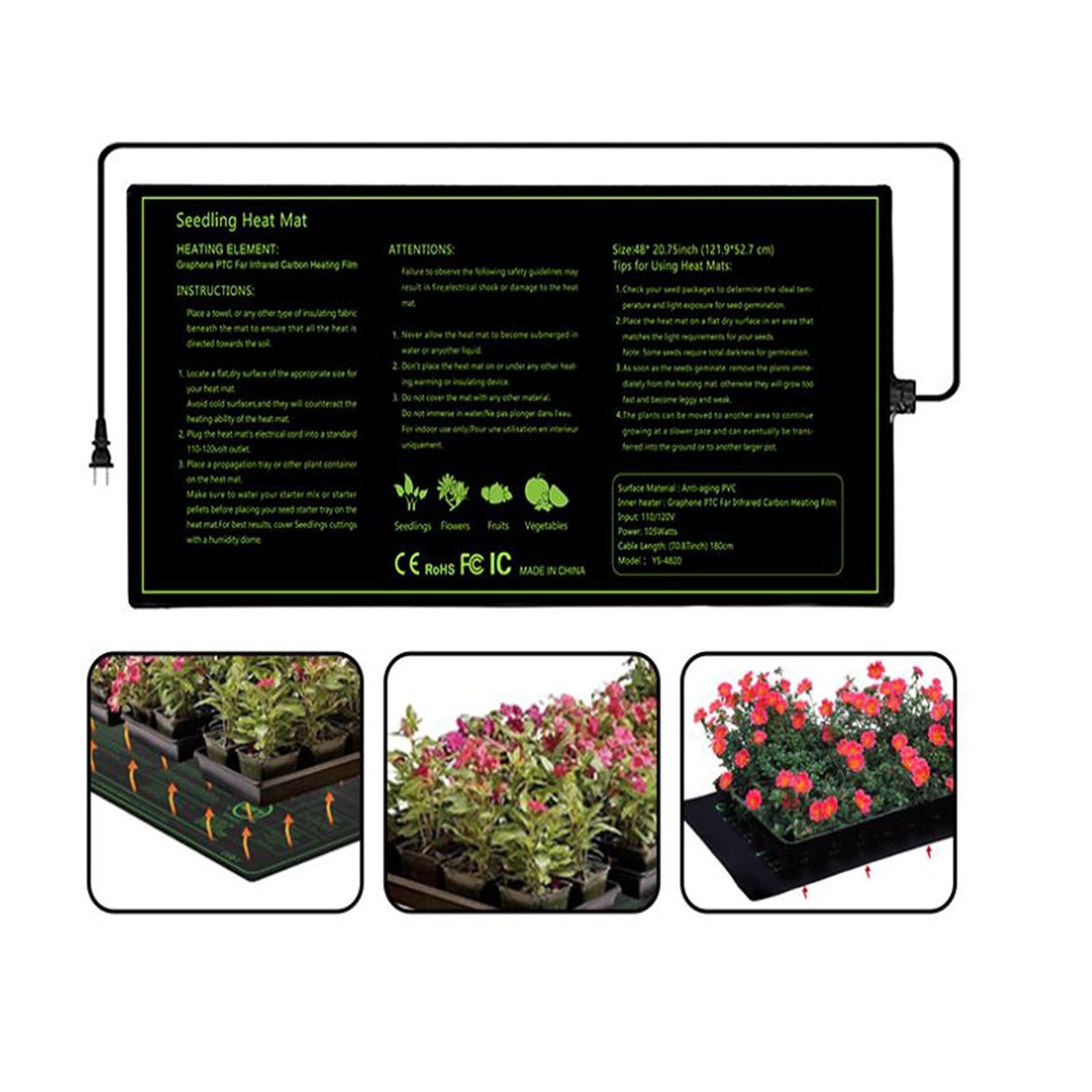 苗マット 苗ヒートマット防水植物種子発芽繁殖クローン 