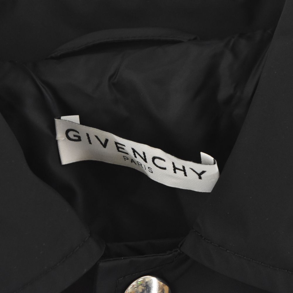 GIVENCHY (ジバンシィ) MOTEL EMBROIDERED WINDBREAKER Jacket  バックロゴワッペン付きウィンドブレーカージャケット BM00C713EN ブラック