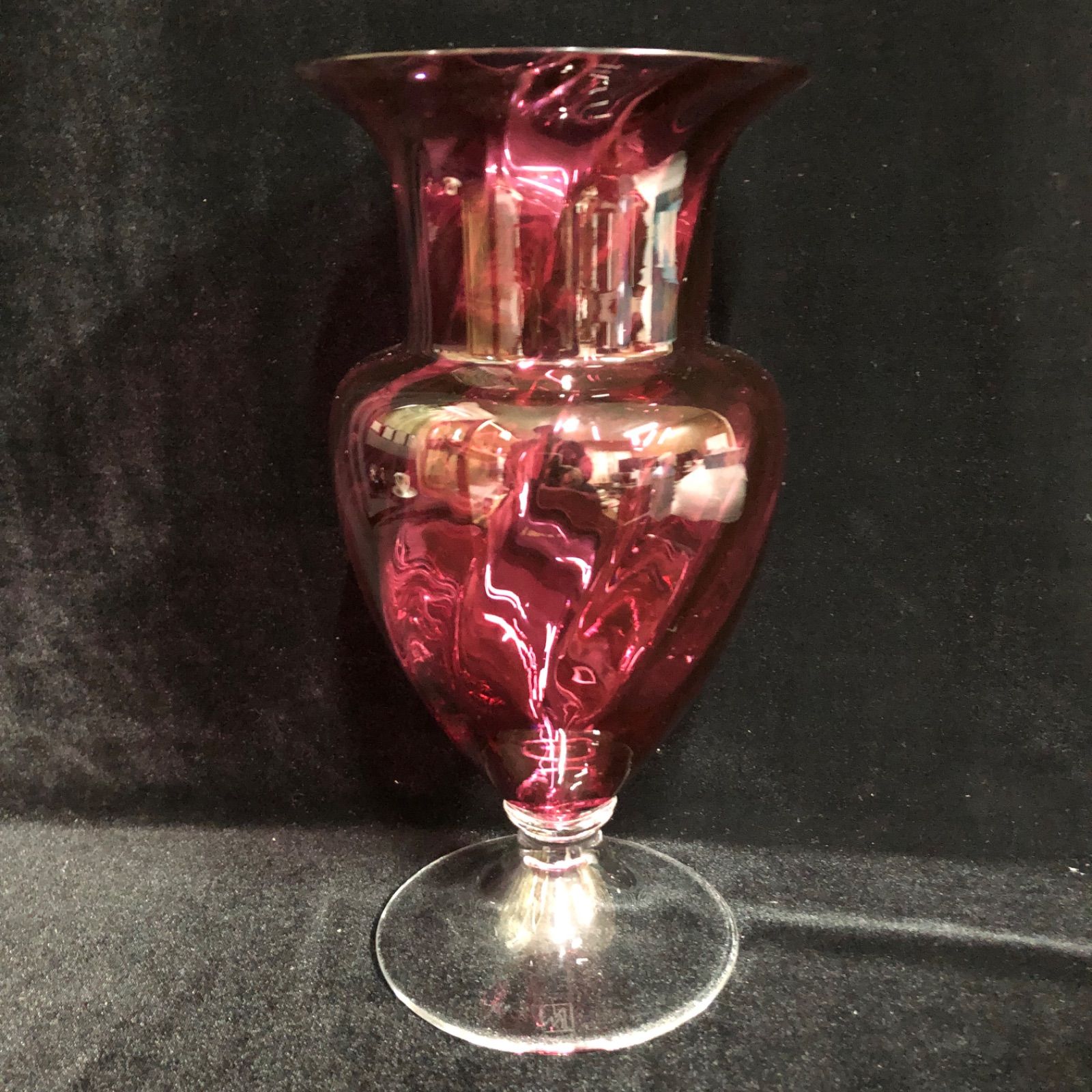 ムラーノ　ビンテージ　花瓶　フラワーベース　イタリア　ムラノ　アンティーク ビンテージ ムラーノ MURANO 花瓶フラワーベース 箱なし - メルカリ