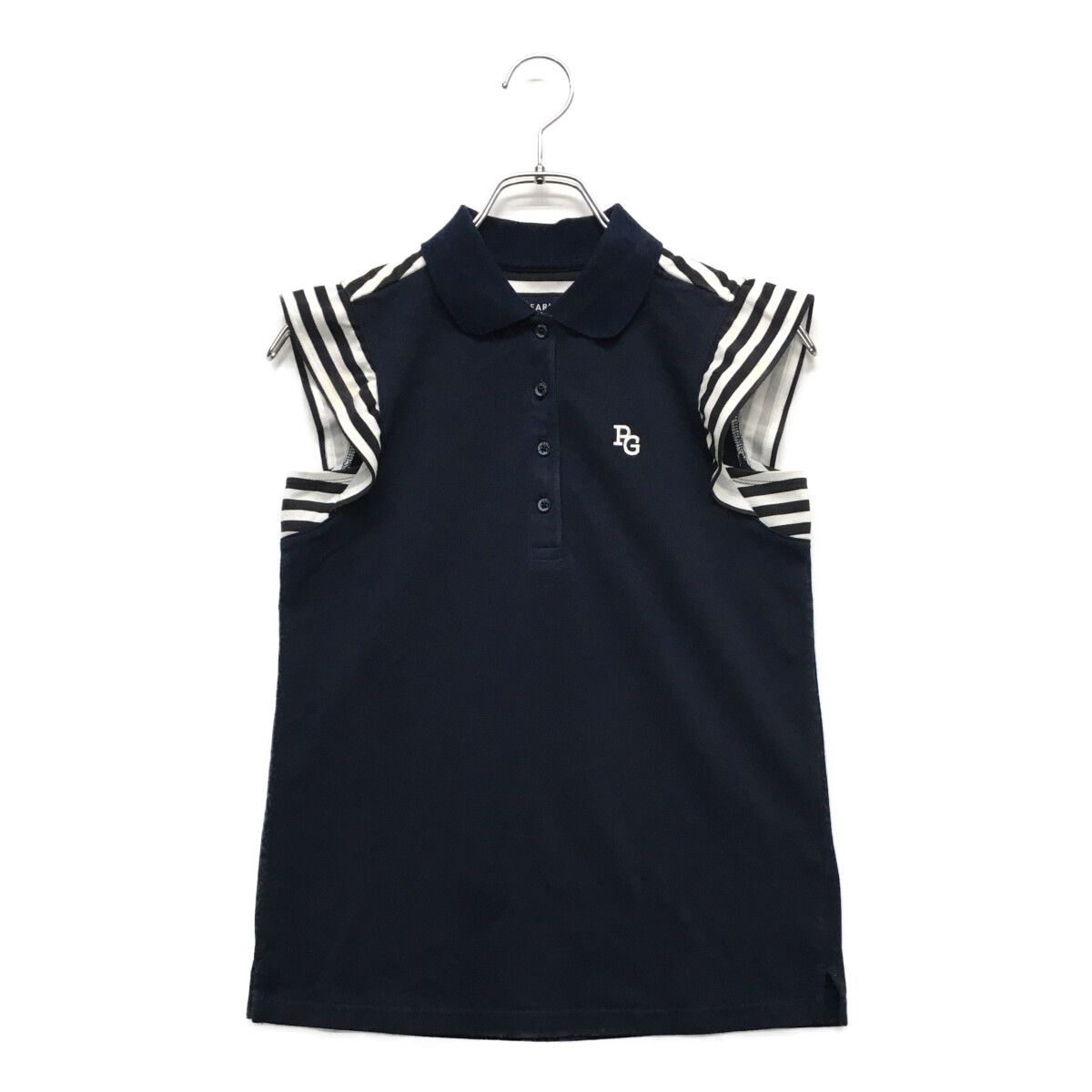 新品　PEARLY GATES パーリーゲイツ 鹿の子半袖ポロシャツ ５サイズ ネイビー 新品 パーリーゲイツ 差し込みロゴ 鹿の子 半袖ポロシャツ(4)サイズM