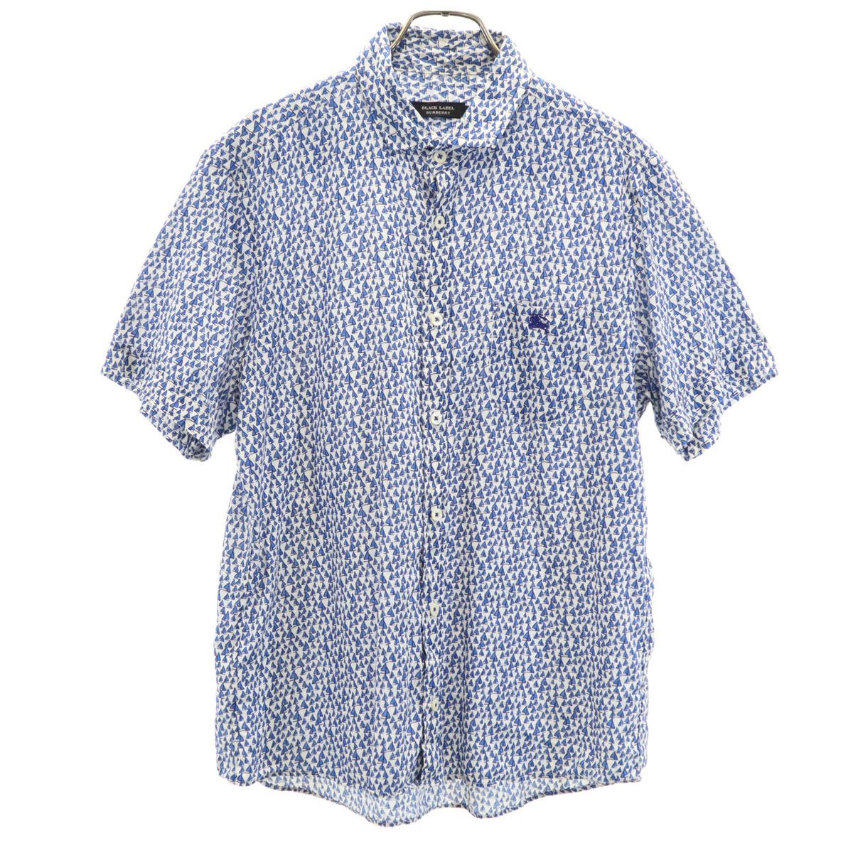 Burberry Black Label 半袖シャツ ライトブルー Lサイズ - Burberry Black Label 半袖シャツ ライトブルー Lサイズ -