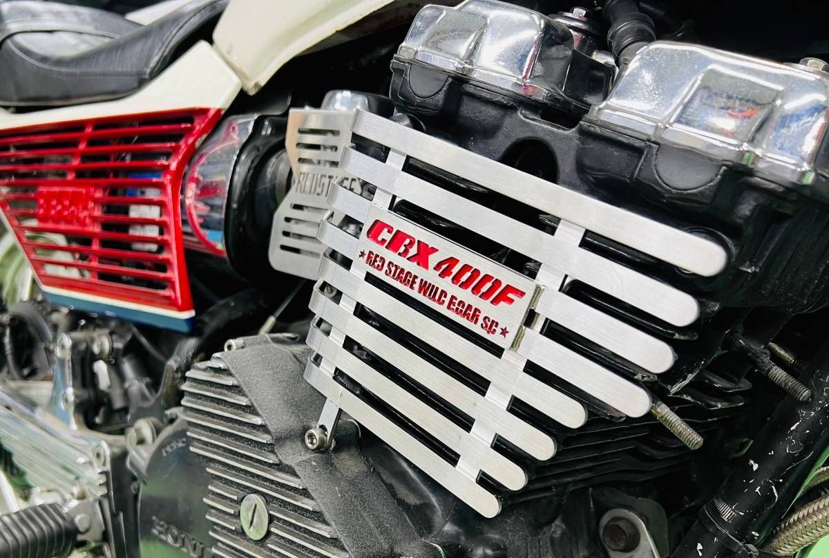 REDSTAGE オリジナル CBX400F フィンカバー 鏡面ステンレス ドレス 