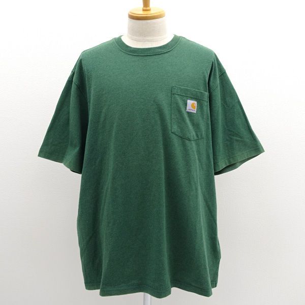Carhartt / カーハート Tシャツ/胸ポケット/グリーン/サイズXL K87-M 【メンズ/MEN/男性/ボーイズ/紳士】 メンズファッション【中古】 