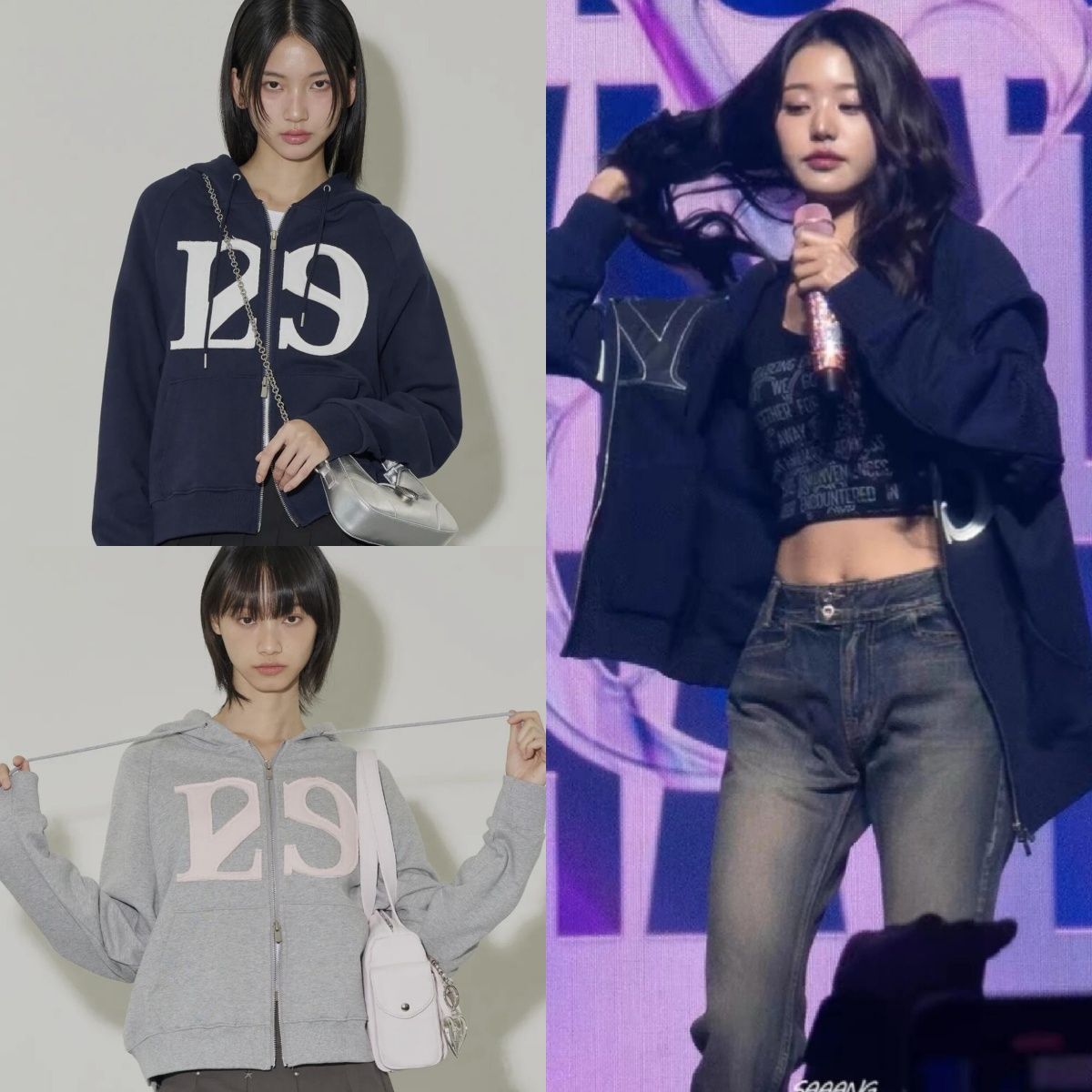 韓國【ILLIGO】129 Logo Patch Hooded Zip-Up チャン