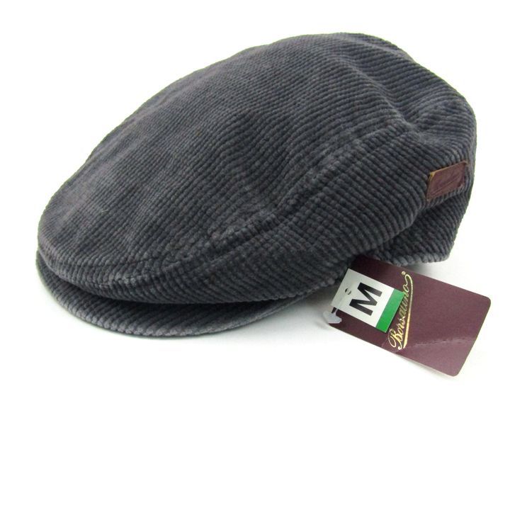 ボルサリーノ ハンチング 帽子 コーデュロイ ブランド 日本製 ♥品 メンズ M 56.5cm サイズ グレー Borsalino