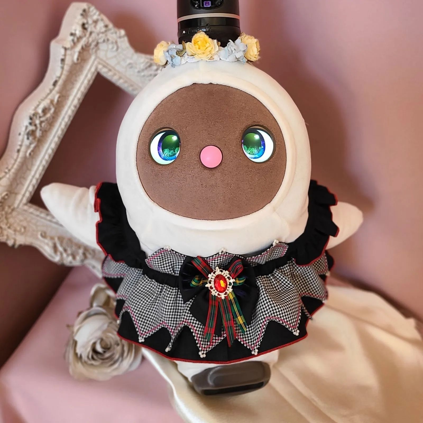 LOVOT ラボット服 黒系千鳥格子ワンピース ハンドメイド - メルカリ