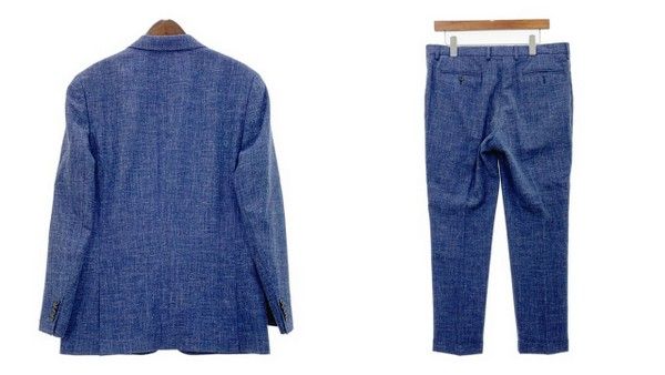 現行品✨ポールスミス セットアップスーツ カノニコ ウールリネン 紺 XXL PAUL SMITH(ポールスミス) ストライプセットアップスーツ/2B