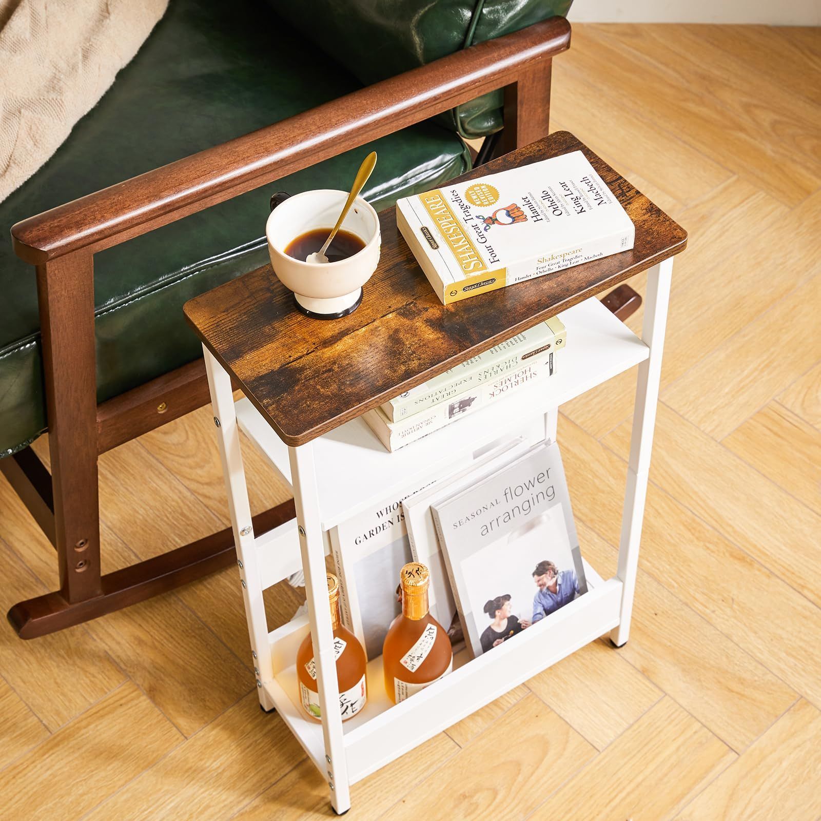 クーポン使える 1点 モダンサイドテーブル 寝室・リビング用 強化