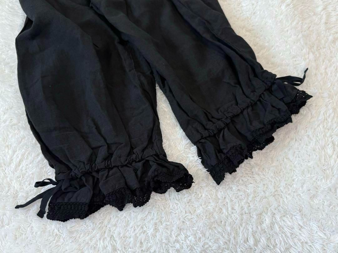 新品/ネストローブ/’24SS リネン超撥水ワイドイージーパンツ/インクブラック 24SS ネストローブ リネン 近江晒し レース 2way パンツ イージー
