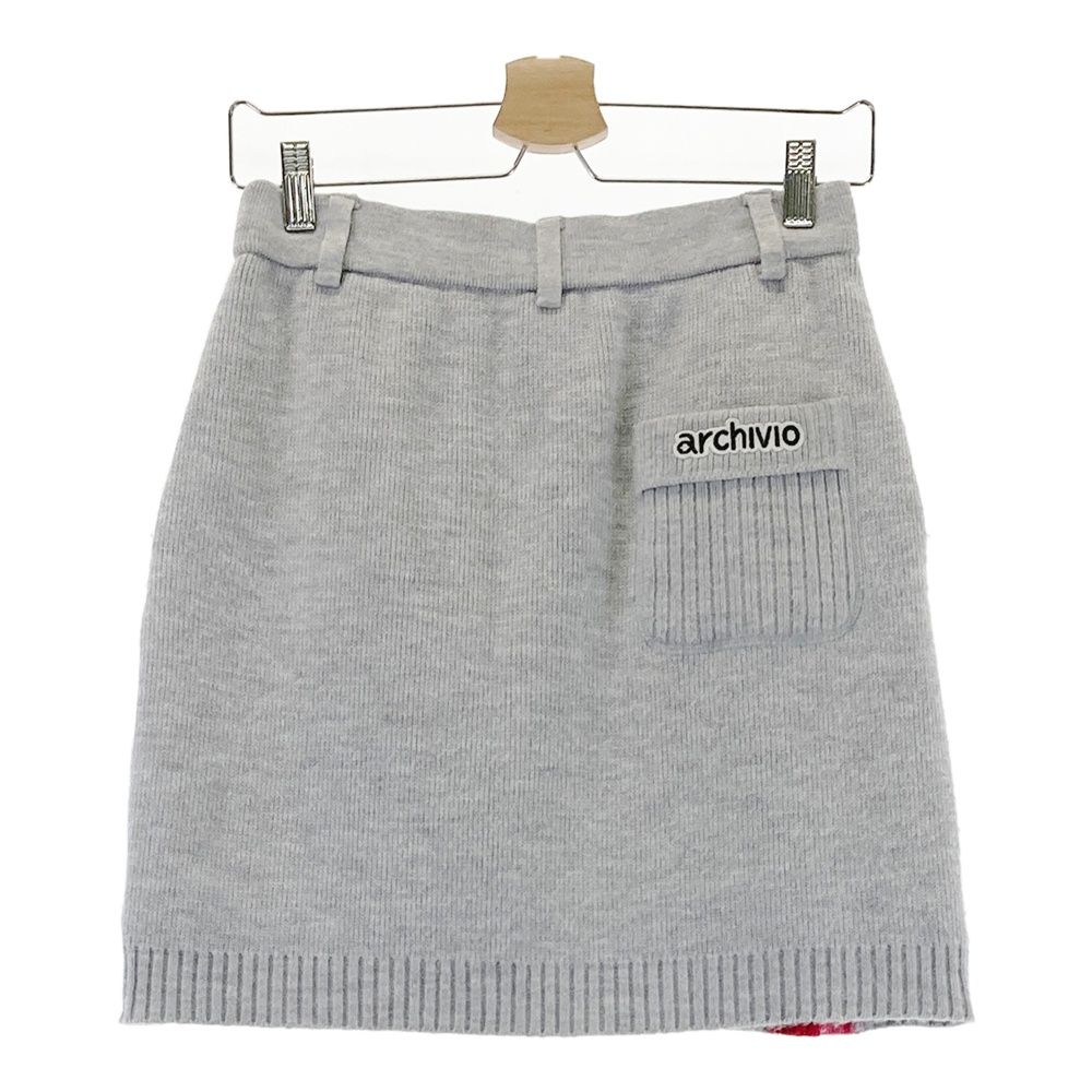 サイズ：38 ARCHIVIO アルチビオ 裏地付 ウール混 ニットスカート