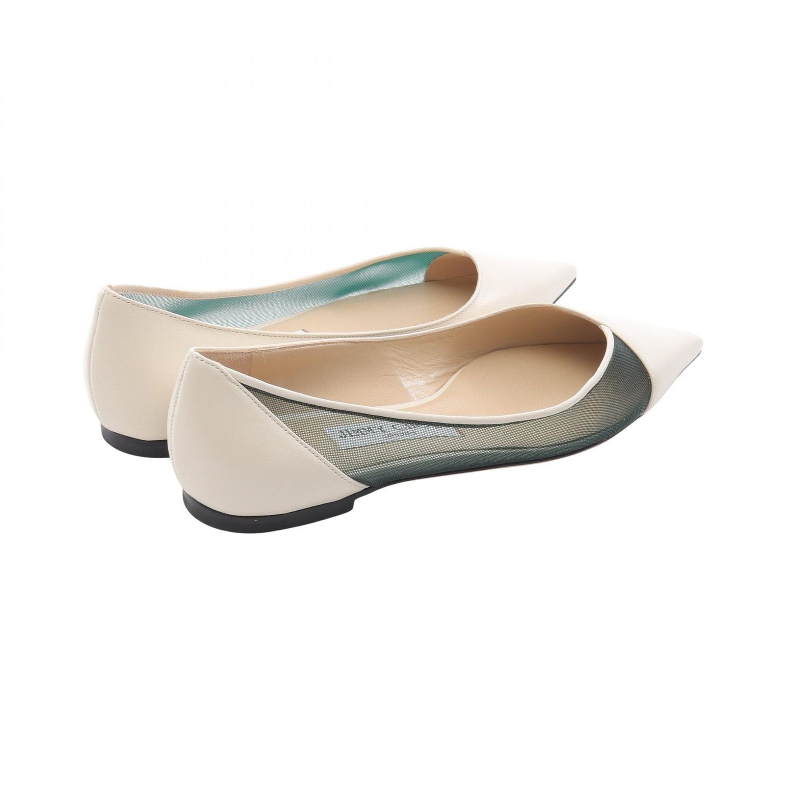 【未使用】Jimmy Choo  ジミーチュウ　フラットシューズ Bing Pump Flat | Latte/シルバー グリッターレザー・フラット