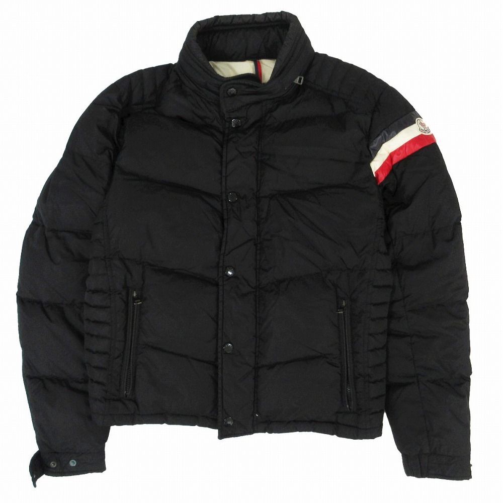 MONCLER モンクレール CHAMONIX シャモニー トリコロール 袖ワッペン ダウンジャケット アウター ブラック サイズ2 メンズ
