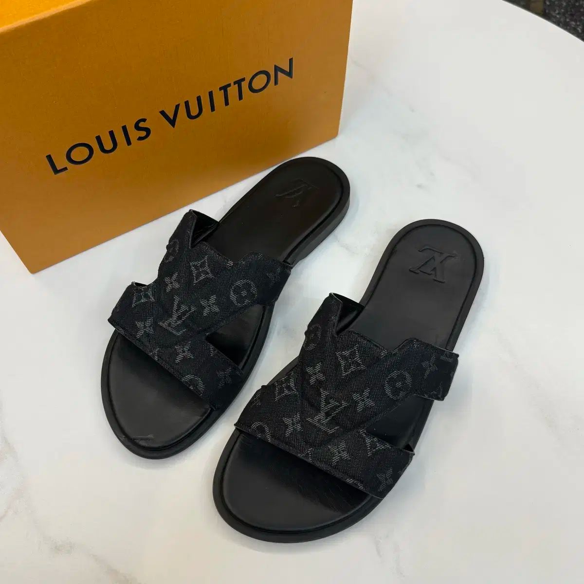 9 サイズ Louis Vuitton ルイヴィトン デニム オアジス ミュール スリッパ