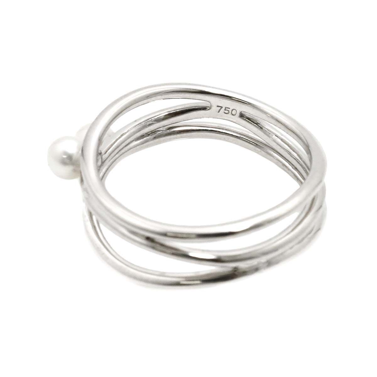 タサキ TASAKI 10.5号 リング アコヤ真珠 3.6mm K18 WG ホワイト  