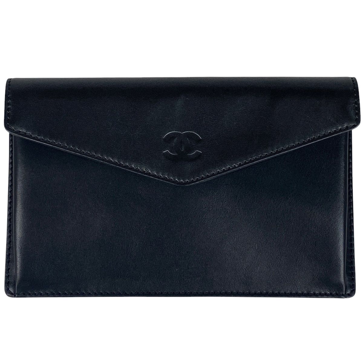 シャネル CHANEL ココマーク クラッチバッグ ウォレット 財布 クラッチバッグ レザー ブラック レディース
