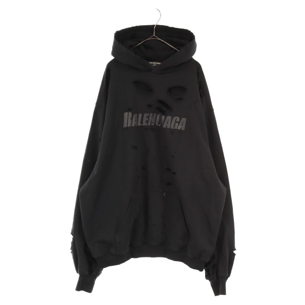バレンシアガ BALENCIAGA 21SS デストロイ ダメージ加工 ロゴ プリント