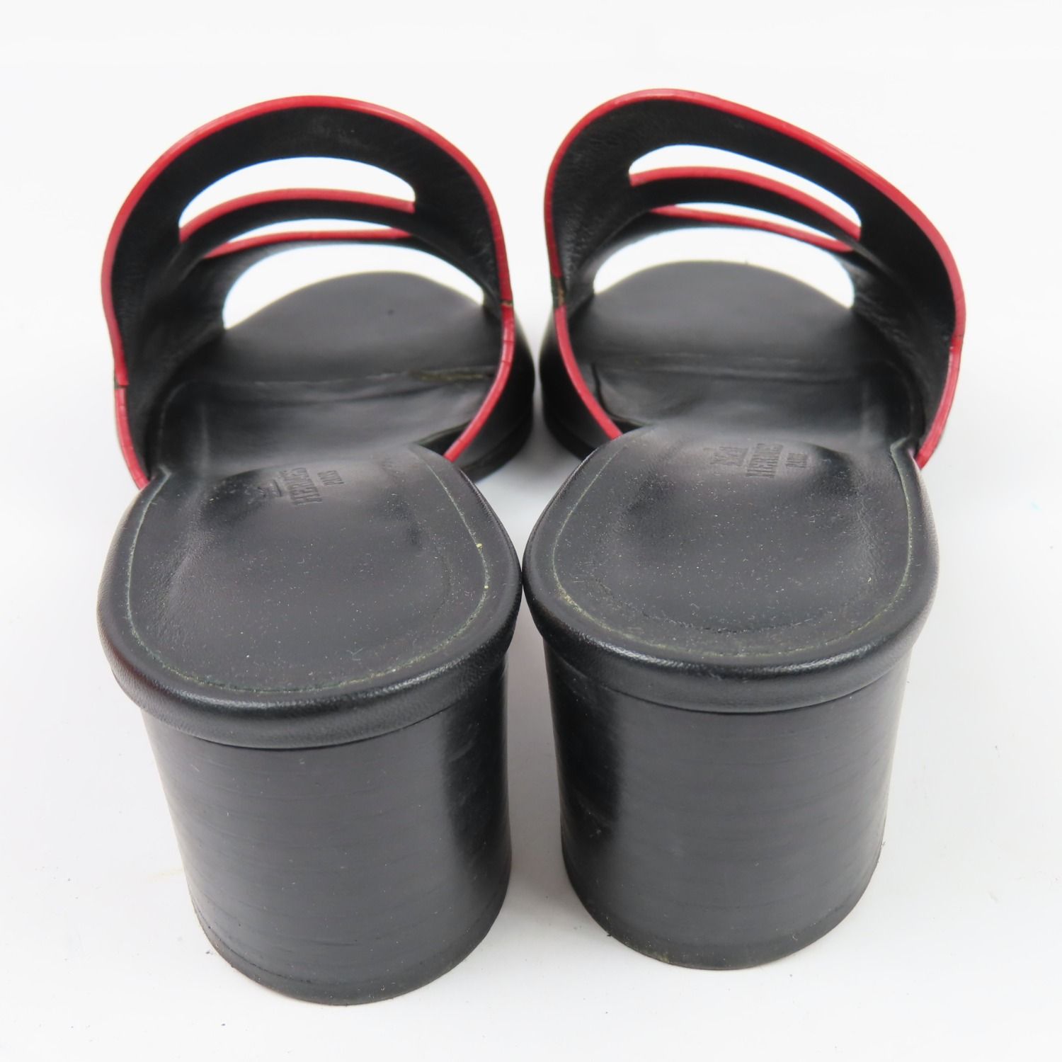 エルメス HERMES モナ サンダル 靴 シューズ レザー ホワイト ミュール