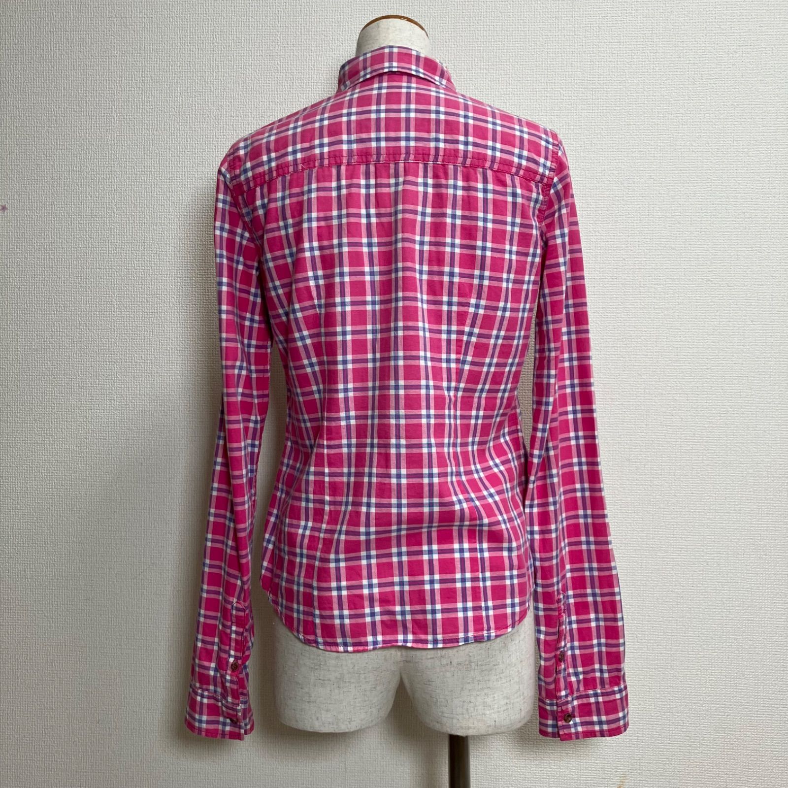 Abercrombie&Fitch アバクロ 長袖 シャツ チェック柄 ピンク Sサイズ 