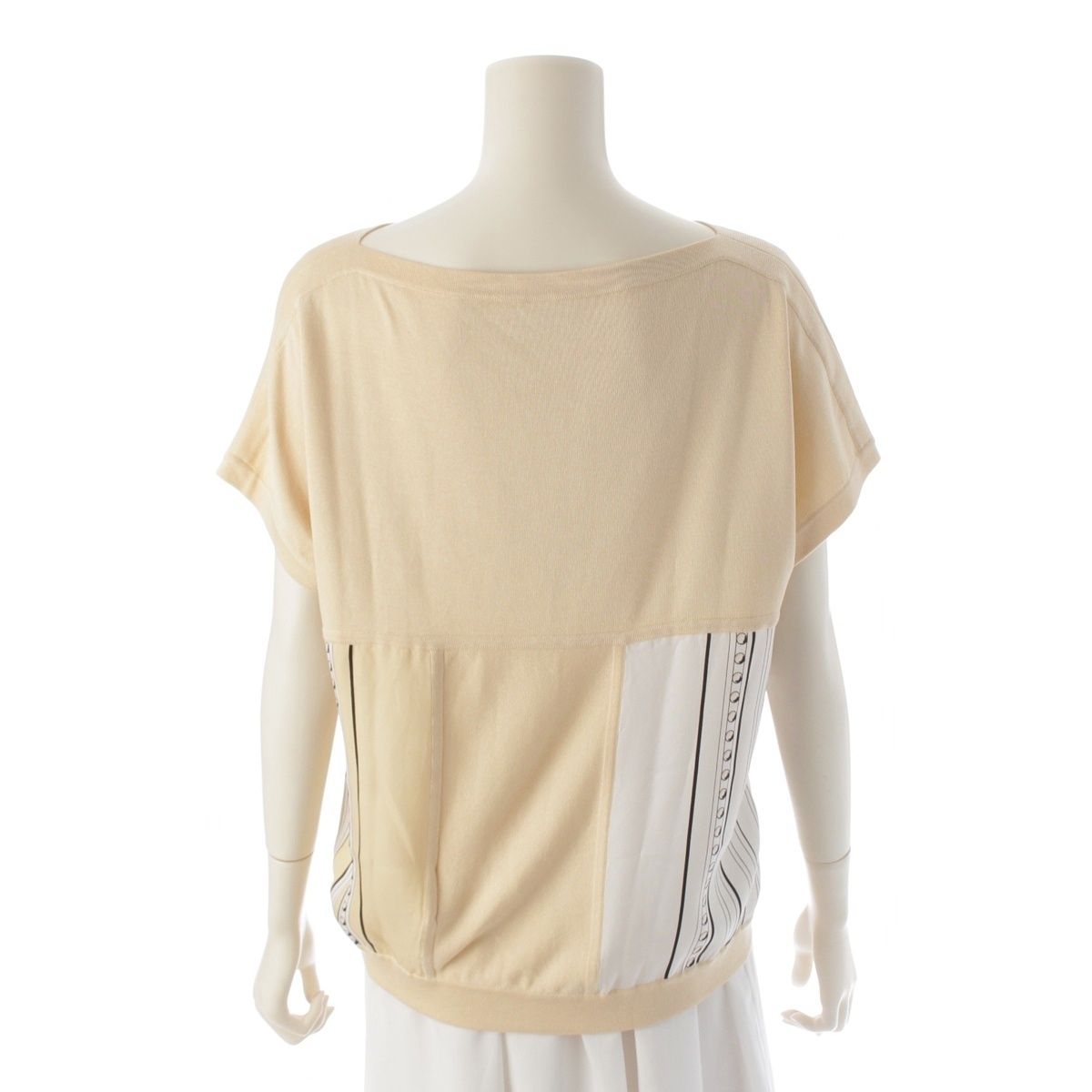 エルメス 22年 シルク コットン ツイルレーヌ 半袖 ニット