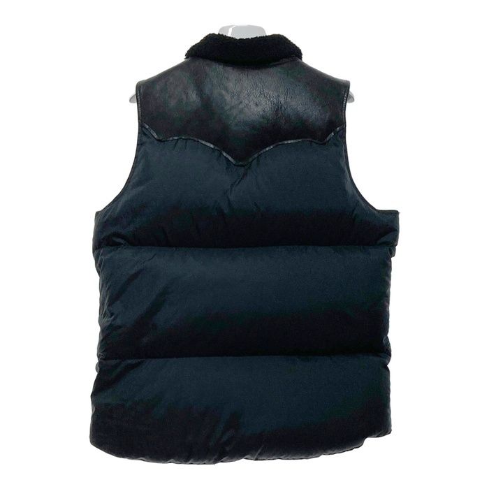 HYSTERIC GLAMOUR ヒステリックグラマー レザーヨーク ナイロン ダウンベスト 襟ボア ブラック 0294AV03 Size M