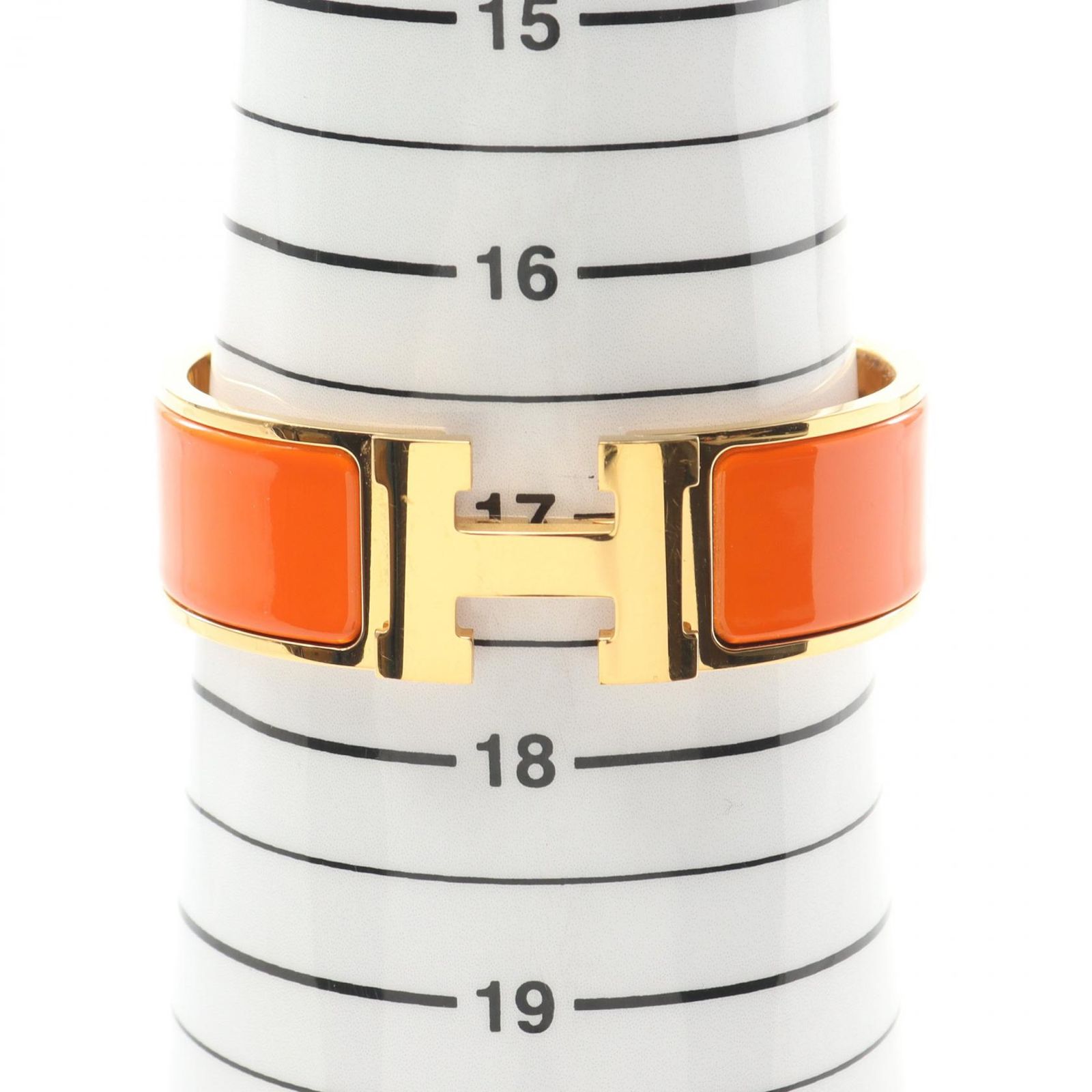 【大宮店】　HERMES エルメス バングル クリック クラック ゴールド×ホワイト H刻印 箱・袋付　【中古】 HERMES エルメス クリッククラックGM バングル HERMES(エルメス