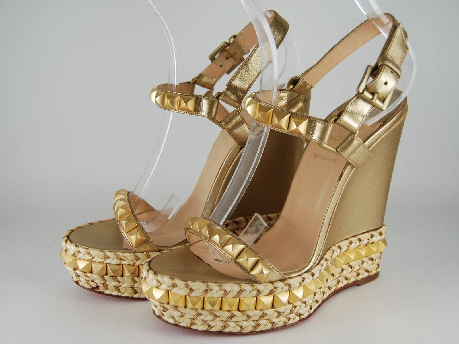 未使用 クリスチャンルブタン ウエッジ サンダル 37 エスパドリーユ