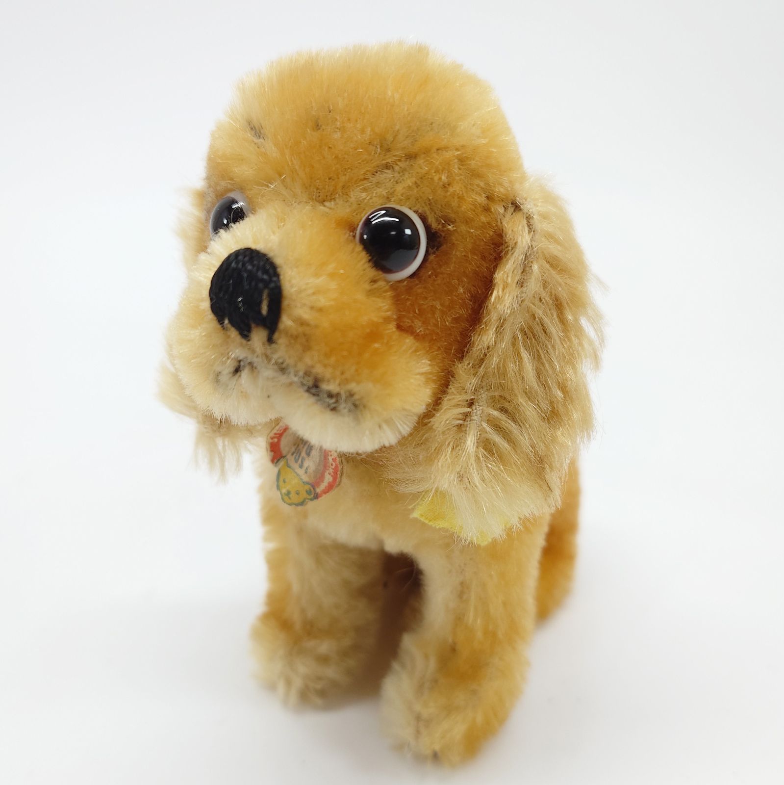 ビンテージ Steiff シュタイフ Revue Susi 12cm レビュースージー コッカースパニエル イエロータグ シルバーボタン チェストタグ 首輪付き オールID 犬 ぬいぐるみ