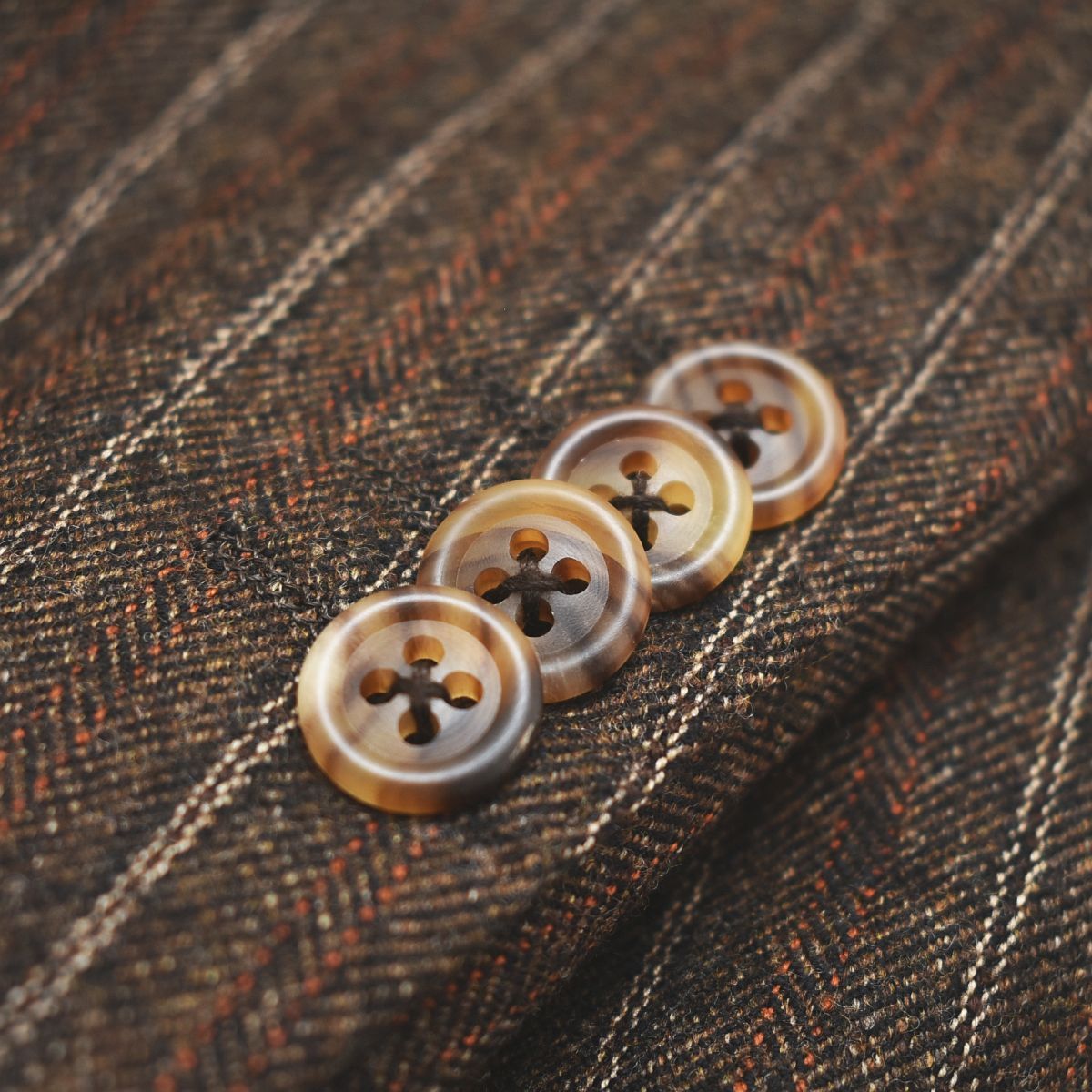 テツ エスピーエー TETSU S.P.A LoroPiana Zelander ロロピアーナ ジランダー ストライプ柄 ウール チェスターコート 裏地キルティング アウター 48 ブラウン メンズ KANDAIZUMI_COM