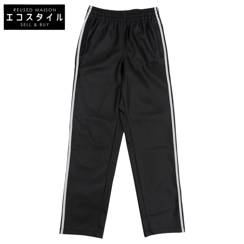 【新品同様】adidas ファイヤーバード トラックパンツ フェイクレザー 黒 アディダス ファイヤーバード プレザーパンツ - ブラック