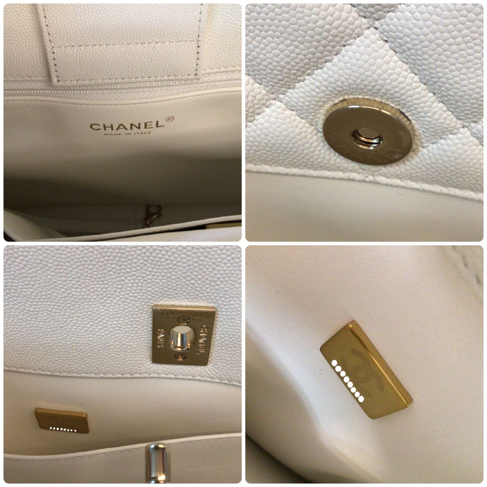 CHANEL シャネル CC ココマーク マトラッセ キャビアスキン チェーン 