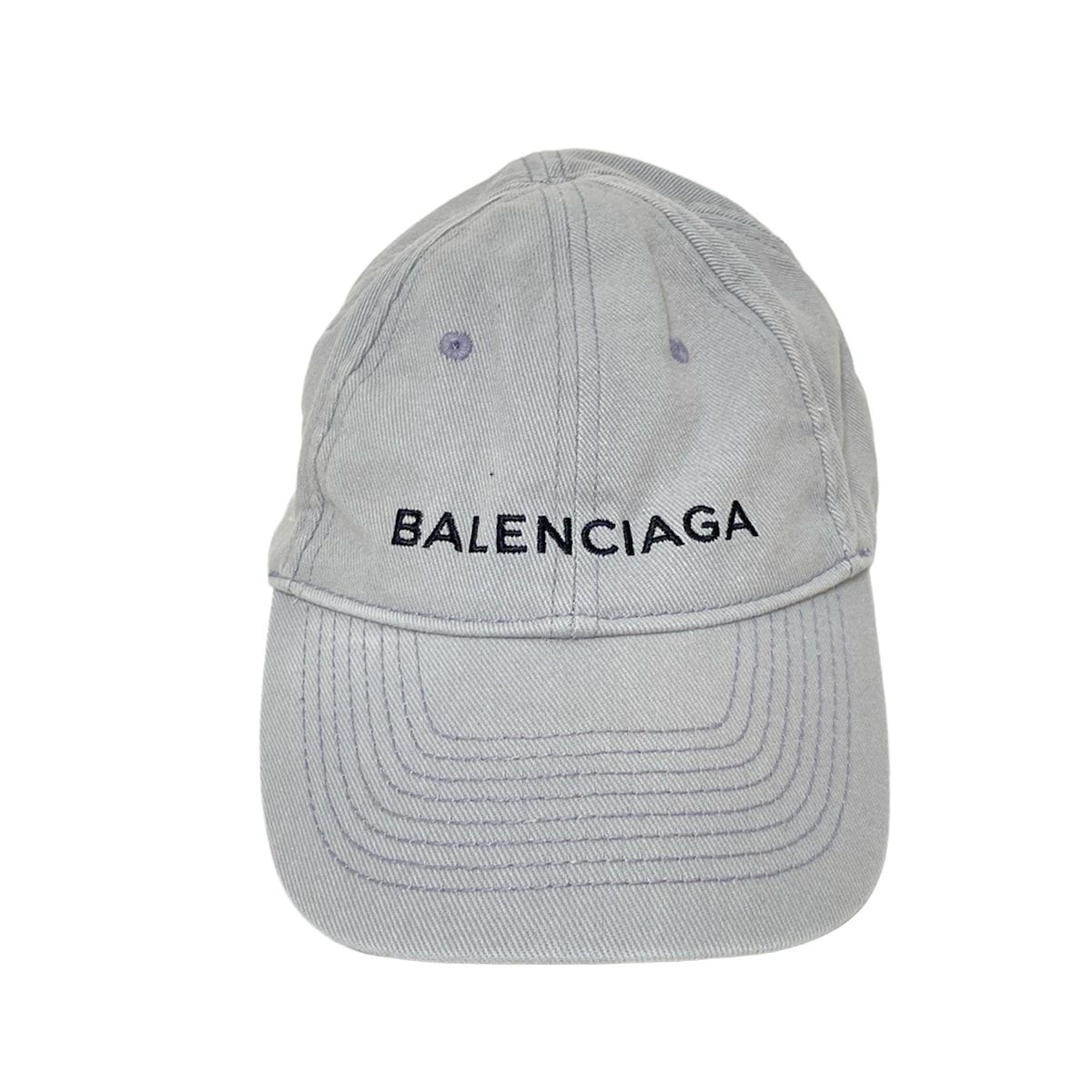 BALENCIAGAバレンシアガ☆L58グレー色帽子キャップ調節男女兼用 BALENCIAGA(バレンシアガ) キャップ L58美品 ライトグレー ロゴ