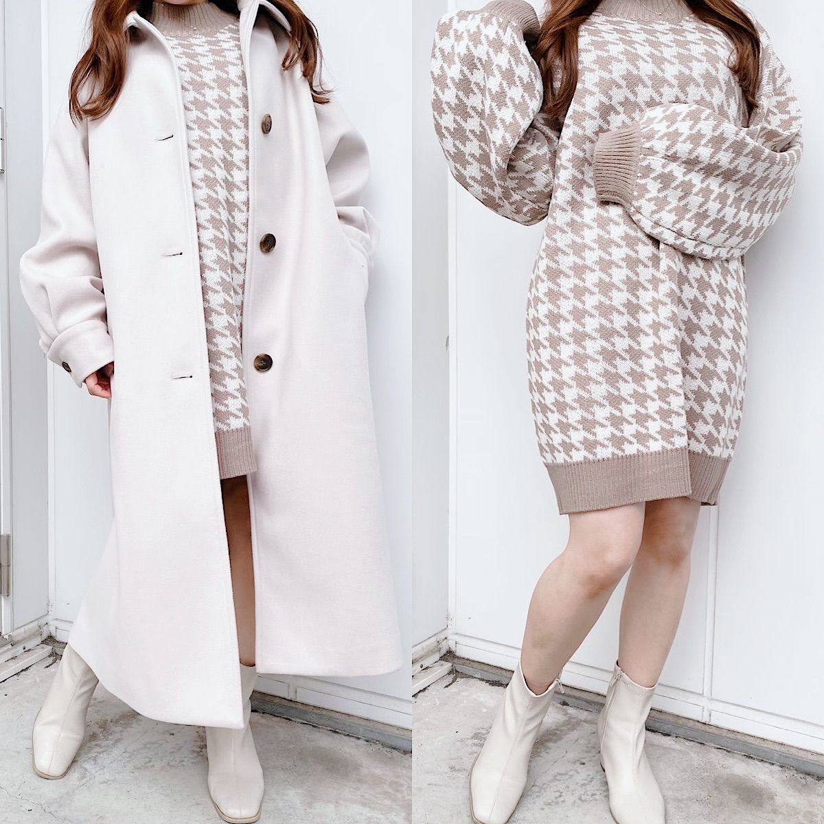 モテワンピ ちどりニットワンピース ロングワンピース クリスマス  