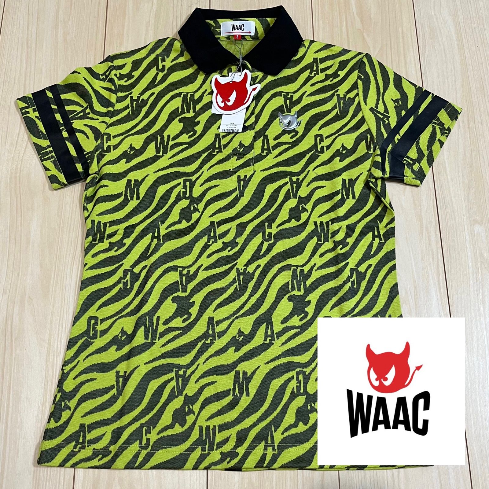 メール便指定可能 WAAC[ワック]ゼブラジャガード半袖ポロシャツ