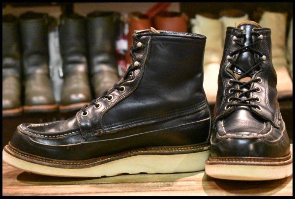 【8E 良品 50周年モデル 犬タグ】レッドウィング 1952 アイリッシュセッター 黒 ブラッククローム モックトゥ ブーツ redwing HOPESMORE【FA371】