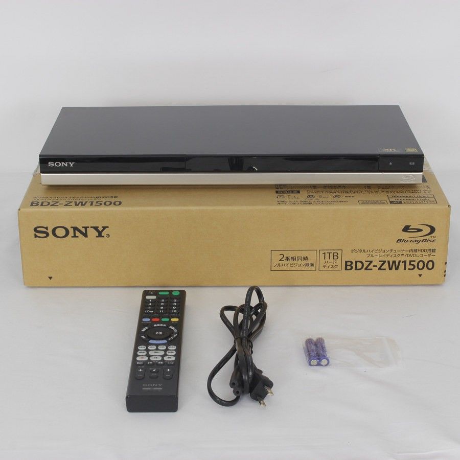 SONY BDZ-ZW1500 ブルーレイレコーダー 1TB DVDレコーダー 2チューナー 外付けHDD対応 無線LAN内蔵モデル ソニー 本体 -  メルカリ