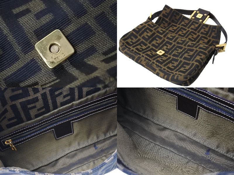 1円 美品 FENDI フェンディ ズッカ柄 ズッカ ミニマンマ マンマ