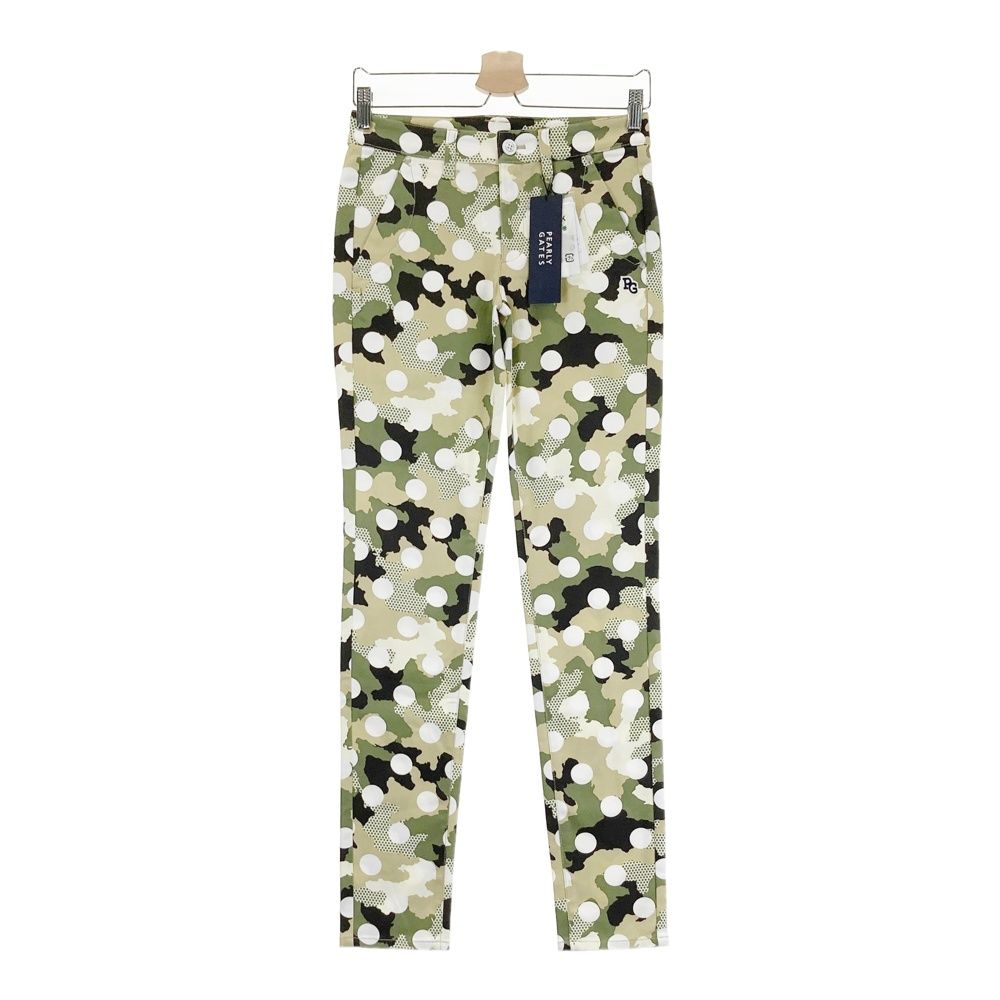 サイズ 0 PEARLY GATES パーリーゲイツ 055-2131514 ストレッチパンツ 迷彩 カモフラ ドット柄 カーキ系 240101543682 ゴルフウェア レディース ストスト