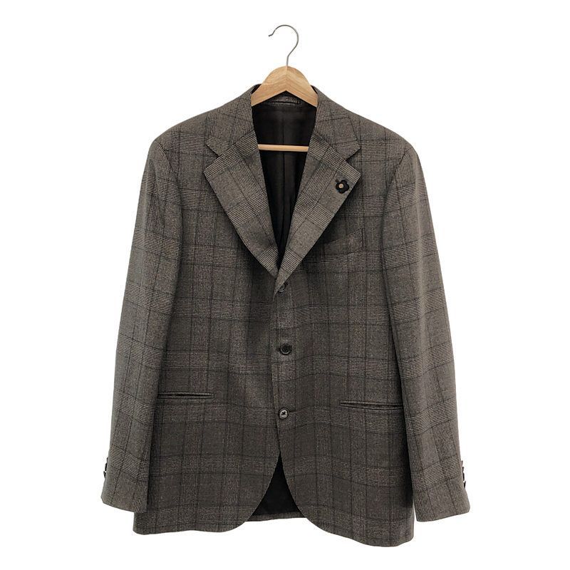 LARDINI / ラルディーニ | ウール グレンチェック 3B テーラード 