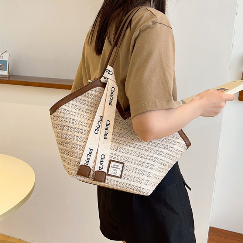 Amazon.co.jp: トートバッグ編みバッグ 女性ビーチバケーション