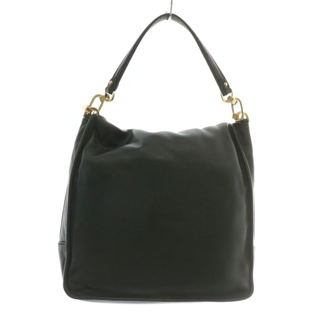 ロエベ LOEWE マイア ハンドバッグ レザー マグネット ロゴ ゴールド金具 黒 ブラック XZ OH GY17