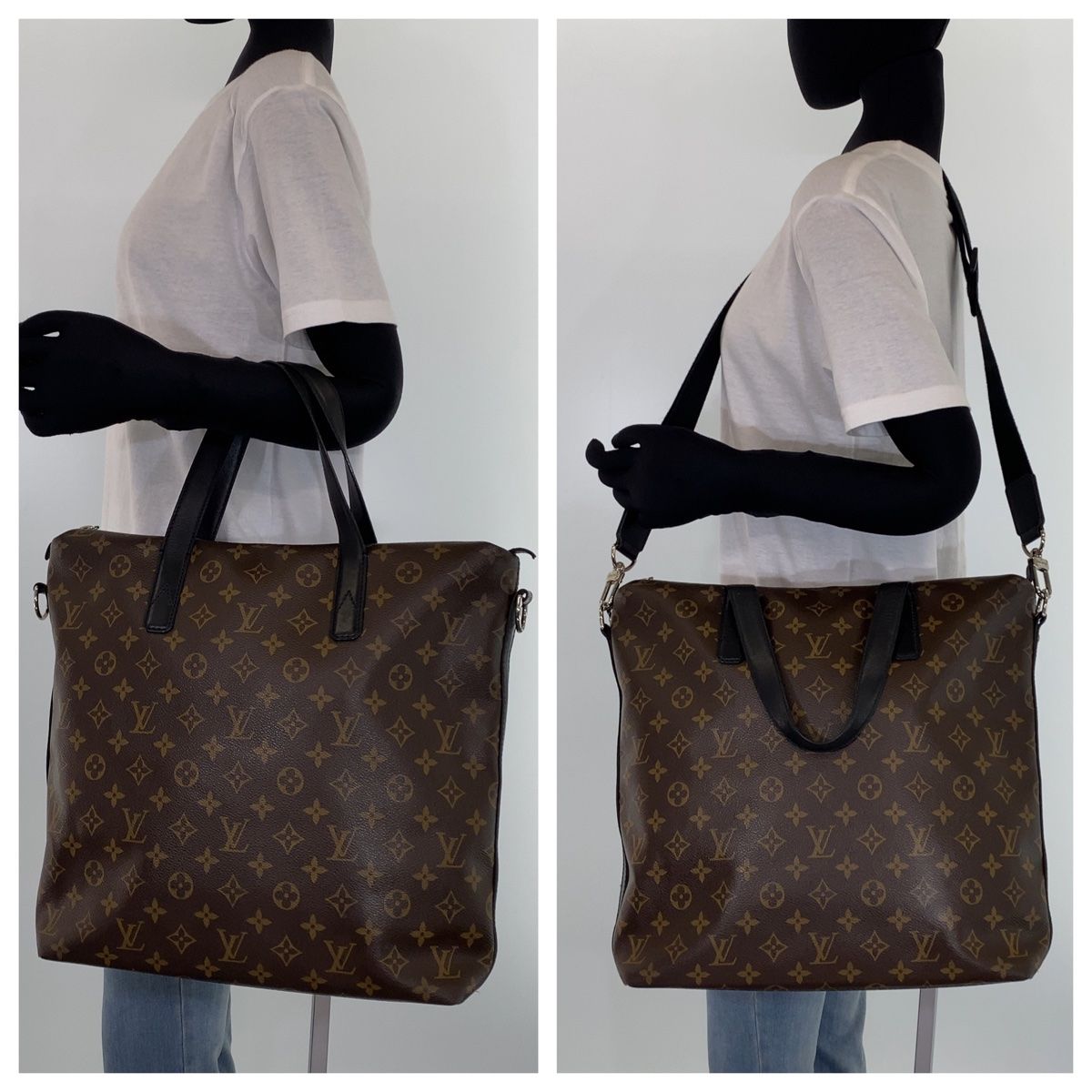 LOUIS VUITTON ルイヴィトン モノグラム キタン ブラウン 茶 シルバー金具 PVC M40388 トートバッグ ショルダーバッグ メンズ  404014【中古】