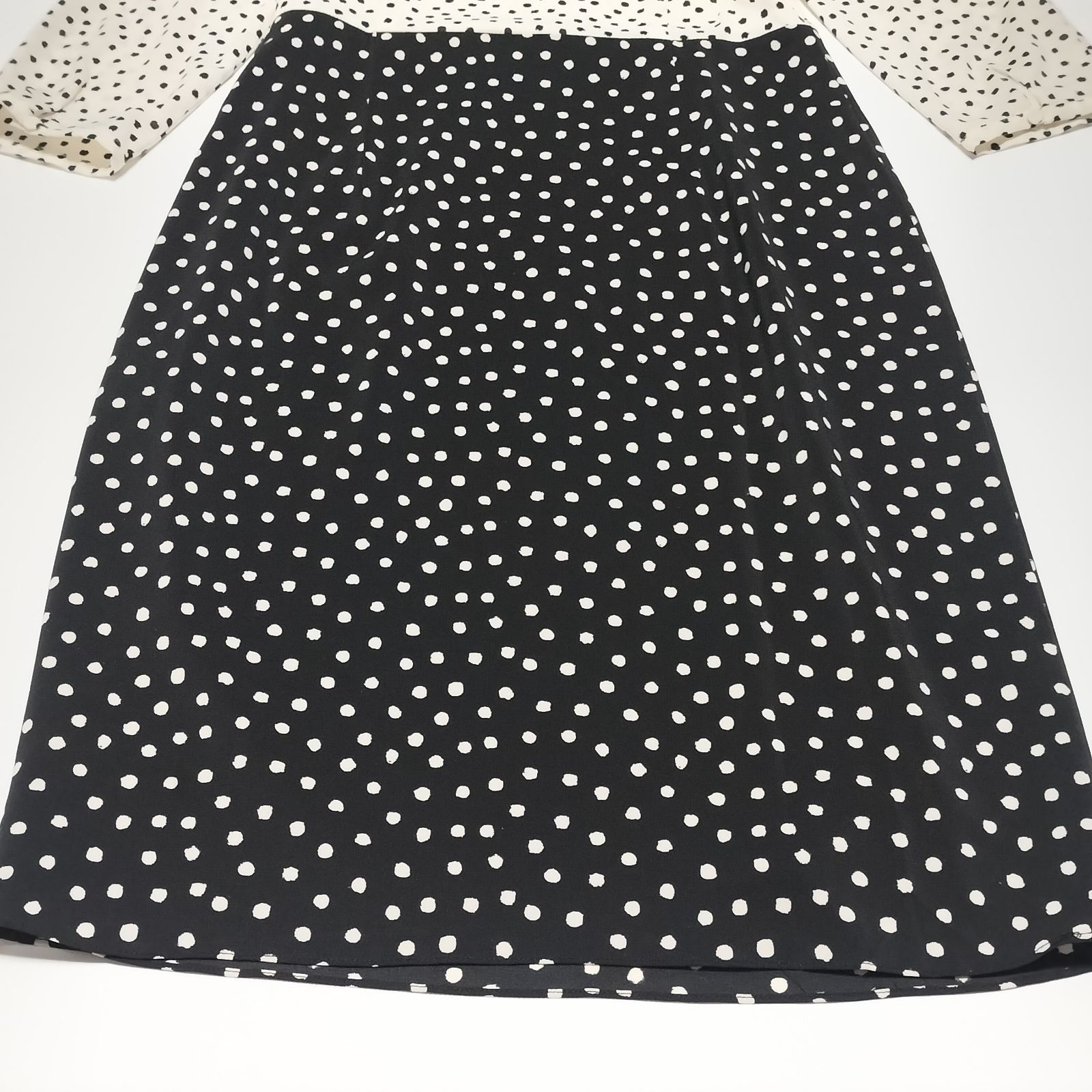 未使用品】LAURA ASHLEY ドット柄 ロングワンピース UK10 М相当 バイ 