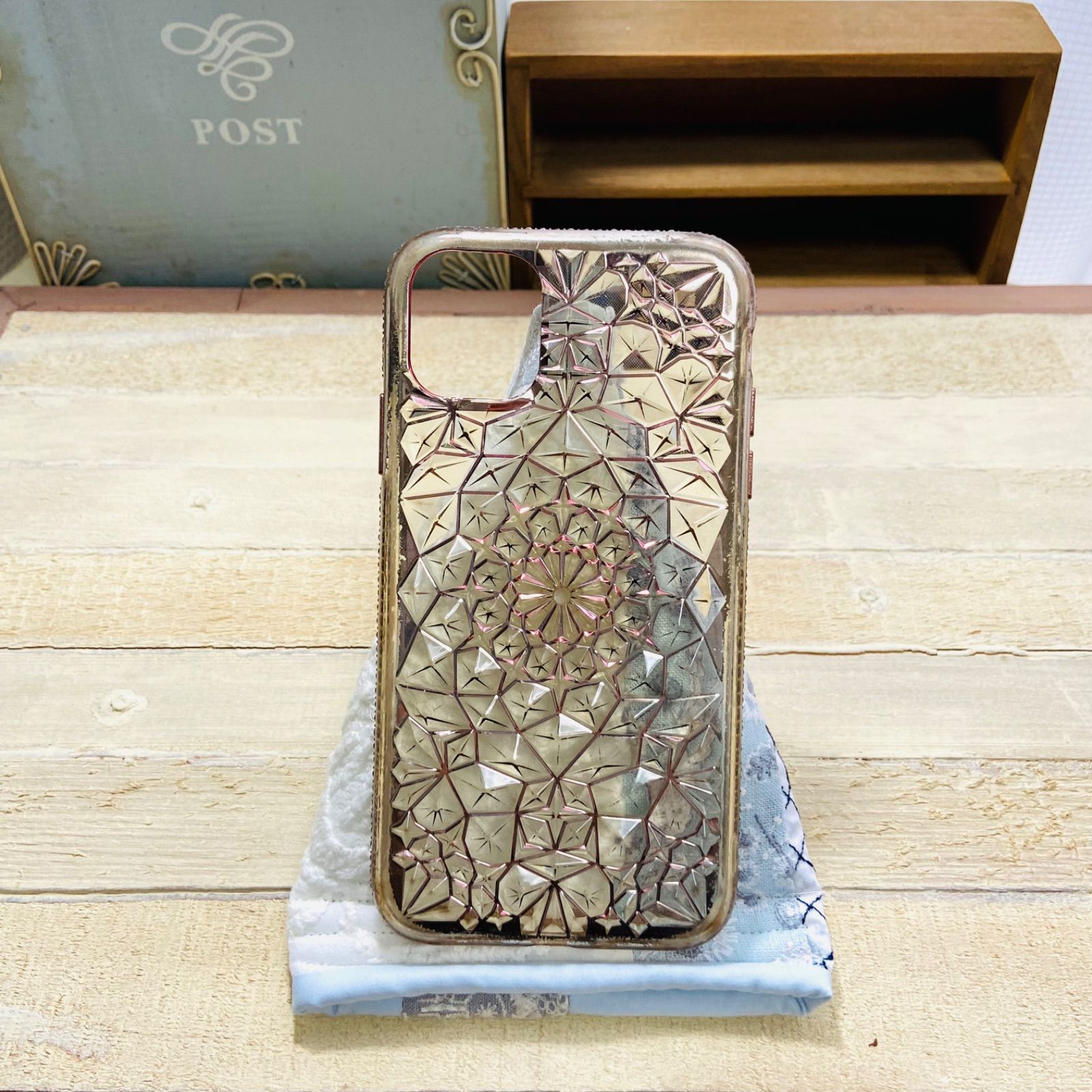 スマホスタンド＆ポーチ celebrate ライトブルー ハンドメイド