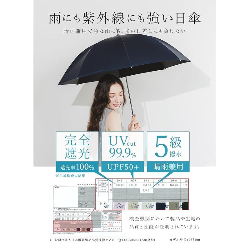 バッグ matti totti 日傘 長傘 晴雨兼用 レディース 3.ネイビー 親骨 58cm P-A0013B-0510