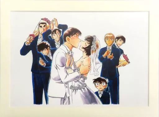 江戸屋の超レア　セル画と背景画 名探偵コナンと高木刑事 中古】セル画・原画 名探偵コナン 高木＆佐藤 ウェディングver