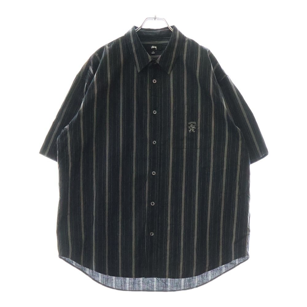STUSSY (ステューシー) 24SS BOXY SS SHIRT STRIPE 胸刺繍