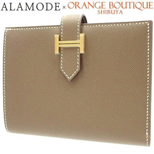 新品】HERMES(エルメス) ベアンコンパクト エトープ/エトゥープ 新品】HERMES(エルメス) ベアンコンパクト エトープ/エトゥープ