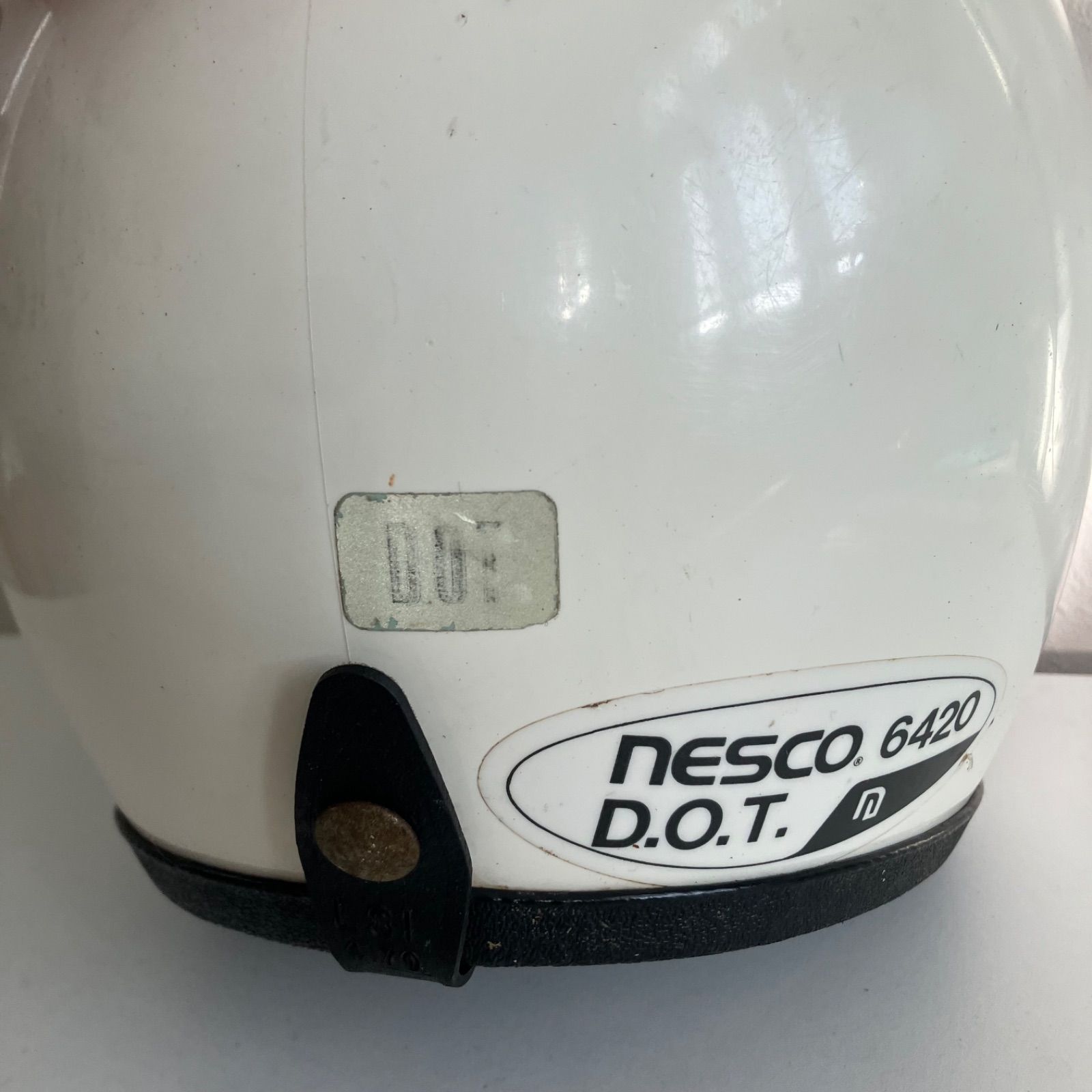 NESCO☆ビンテージヘルメット 1970年代 Lサイズ ジェット 当時物 白