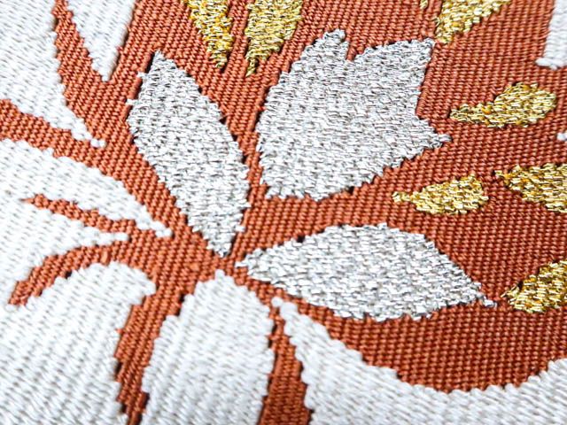 【着物】八寸名古屋帯 爪つづれ 開き仕立 金糸 太鼓柄 鳳凰文 25b06-1000 一輝堂】【着物】八寸名古屋帯 爪つづれ 開き仕立 金糸 太鼓柄 鳳凰文